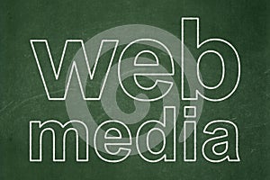 Web design concept: Web Media on chalkboard background