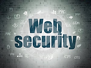 Web design concept: Web Security on Digital Data Paper background