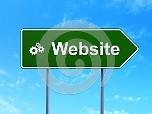 Web design concept: Website and Gears on road sign