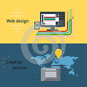 Web design and creative process concept