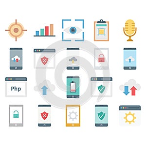 Web Design, Data and Development Isolated Vector Icons