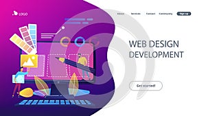 Web design development concept vector illustration