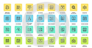 Web Design and Development Flat Line Web Icons