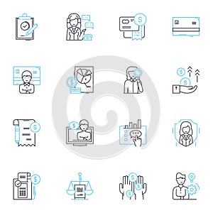 Web design and development linear icons set. Responsive, User-friendly, E-commerce, Mobile-friendly, Navigation