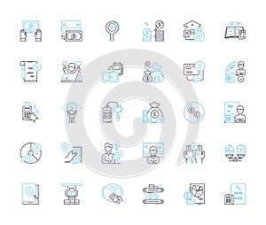Web design and development linear icons set. Responsive, User-friendly, E-commerce, Mobile-friendly, Navigation