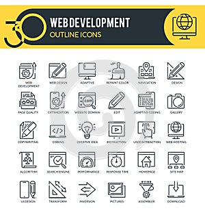 Web design and development outline icons