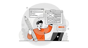 Web Design and Development Process Illustration