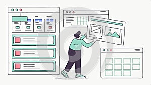Web design and development process, website creation and UI UX vector design Generative AI