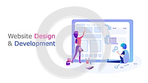 Web design and development. people create a design website