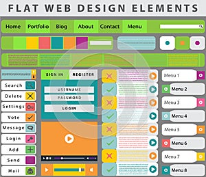 Web Design elements, buttons, icons