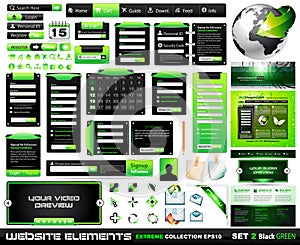 Web design elements extreme collection BlackGreen