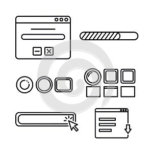 Web design elements icons set user interface website design