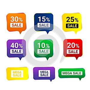 Web design elements sale, object, icon, discounts footnote colorful templates