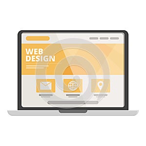 Web design html icon cartoon . Code seo pc