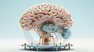 web design of human brain 3D Render