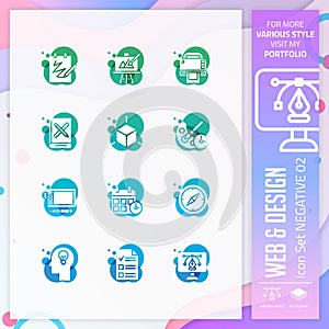 Web & Design icon set with glyph style for website element. Design icon bundle can use for website, app, UI, infographic, print