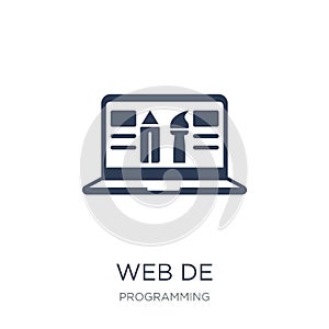 Web design icon. Trendy flat vector Web design icon on white background from Programming collection