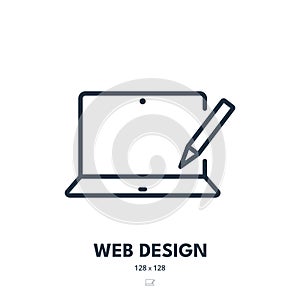 Web Design Icon. Website, Webpage, Developer. Editable Stroke. Vector Icon