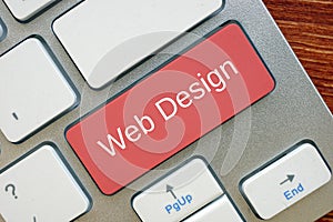 Web Design  inscription on the page