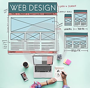 Web Design Internet Layout Technology Homepage Concept photo