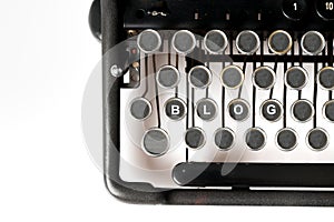 Web design keyword Close up of retro style typewriter