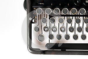 Web design keyword Close up of retro style typewriter