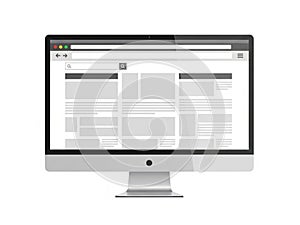 Web design layout on computer screen