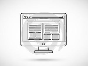 Web design layout on computer screen