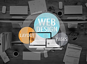 Web Design Layout Pages Development Website WWW Concept