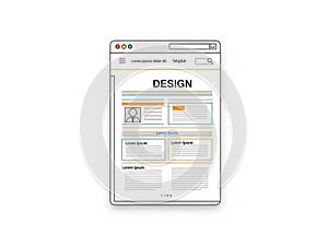 Web design layout on screen