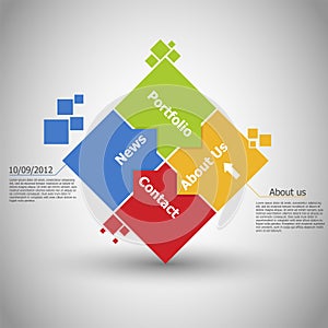 Web design. One two three four - vector paper progress steps for - Vector