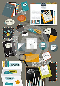 Web design portfolio elements.