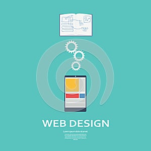 Web design process vector infographics. Website