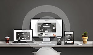 Web design studio with responsive web site promotion