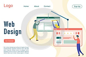 Web design vector flat landing page template