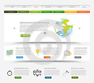 Web design website template with colorful icons photo