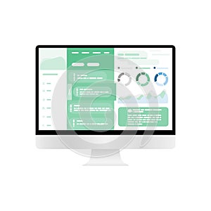 Web Design. Website template for monitor. Elements for monitor and web applications. User Interface UI and User Experience UX