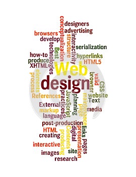 Web Design word cloud isolated