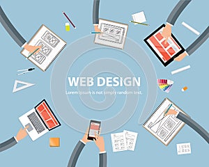 Web design workspace concept