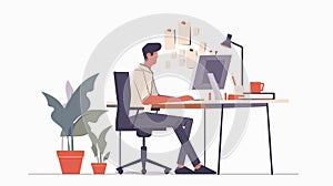 Professional Web Designer Creating Website Layout. Development, Graphics, Creative Design Process.