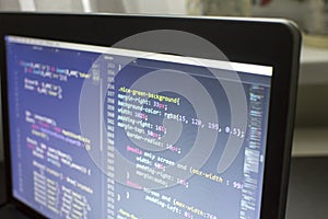 Web designer CSS3/LESS/SASS code close up