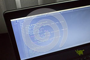 Web designer CSS3/LESS/SASS code close up
