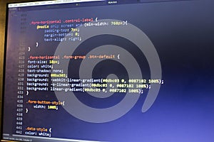 Web designer CSS3/LESS/SASS code close up