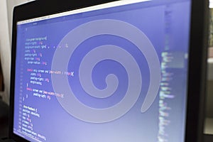 Web designer CSS3/LESS/SASS code close up