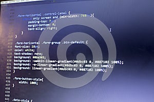Web designer CSS3/LESS/SASS code close up