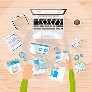 Web Designer Work Space Development Create Design