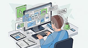 Web Designer Working on Accessible Website Design