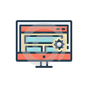 Color illustration icon for Web Designr, service and website