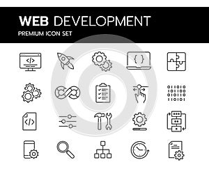 Web Develop Line icon set design Vector