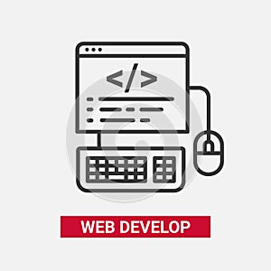 Web Develop - modern essential vector line design icon.